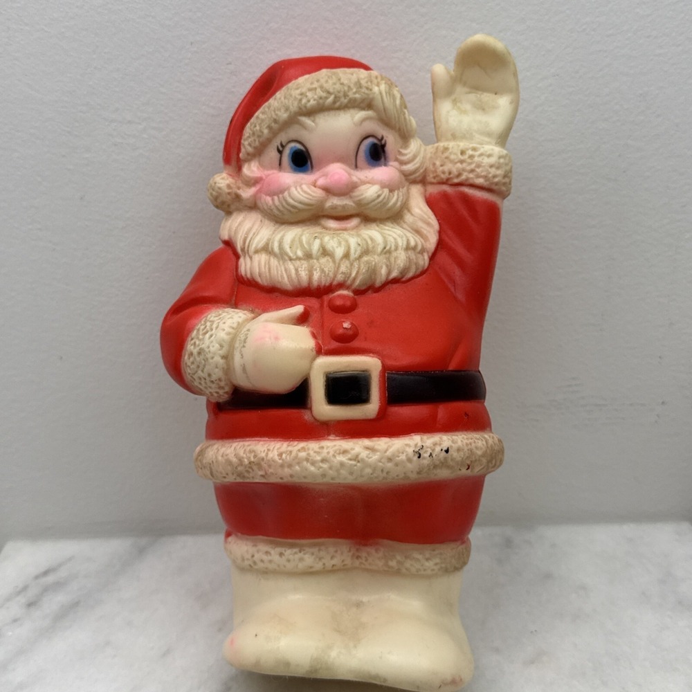 60s vintage Santa Claus  Sanitoy INC N.Y. N.Y. U.S.A. 8.5" Working Squeaky Toy